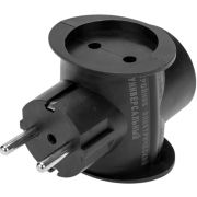 Тройник сетевой универ 16А черный