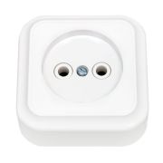 Розетка Bylectrica Пралеска накладная 1-м белая пластик РА16-255