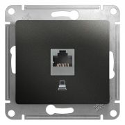 Механизм комп розетки 1-м Glossa RJ-45 антрацит