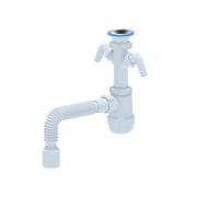 A1110 Сифон 1 1/2х40 АНИ (Грот, с гибкой трубой 40х50, с 2-мя отводами для стиральной машины)