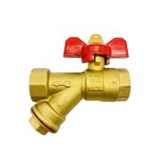 Кран угловой американка полный проход, бабочка 1/2