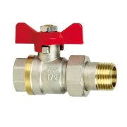 Кран американка полный проход красная бабочка 3/4