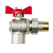 Кран американка полный проход красная бабочка 1/2