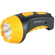 Ultraflash фонарь ручной LED 3804 (акк. 4V 0.5 Ah) 4 св/д (15lm), черный + желтый/пластик, вилка 220