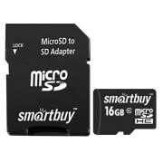 MikroSDHC 16GB с адаптером