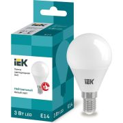 Лампа IEK G45 шар 3w E14 4000K